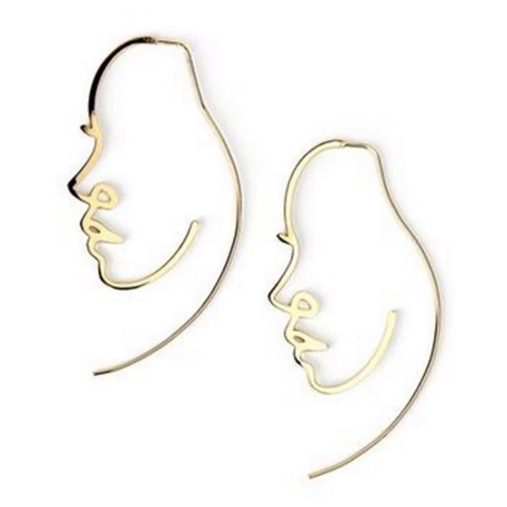 🆕 Profile Statement Earrings - Picture 4 of 4